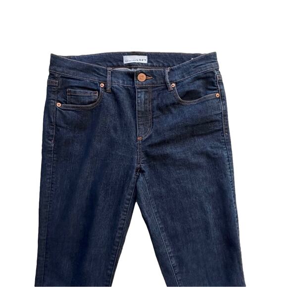 Loft Jeans Dark Wash Mid Rise Modern Skinny Fit Denim Jeans Size 4 - Picture 3 of 12